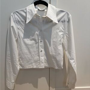 White Button-Up Collared Shirt